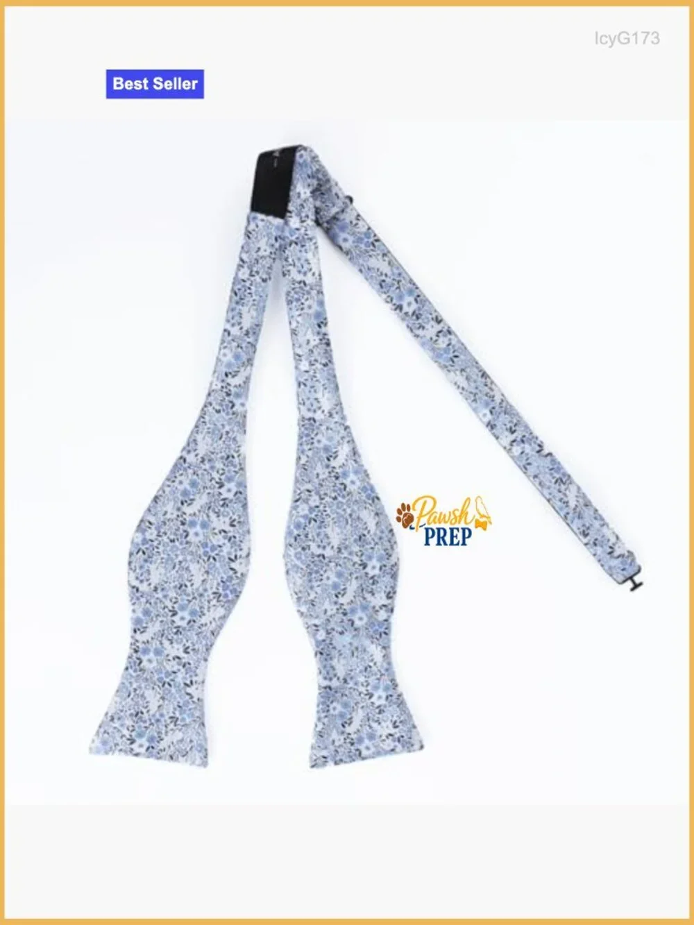 Self-Tied Bow Tie and Pocket Square Set, Floral Pattern, Polyester, Adjustable